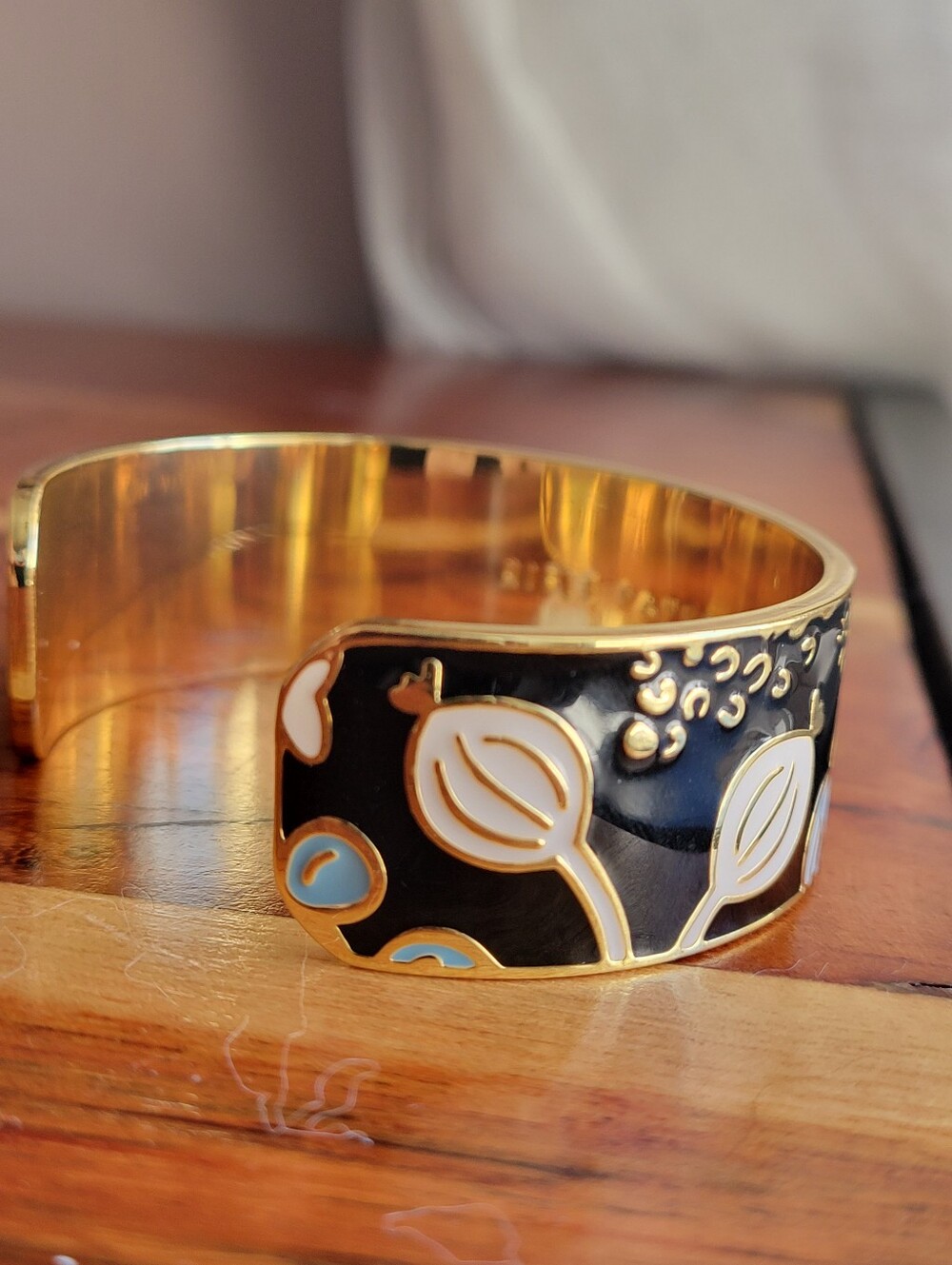 Rifle Paper Co. – Colette Cuff Floral Polished Enamel Gold Plating Logo MINT - Picture 4 of 9